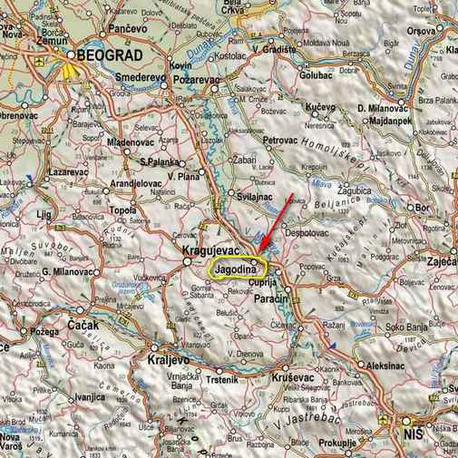 Jagodina Mapa